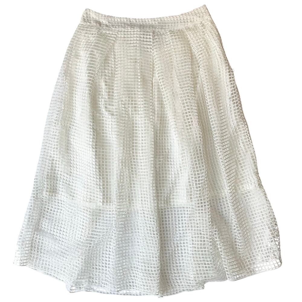 Who What Wear Women Midi Skirt size 4 Mesh A-line White